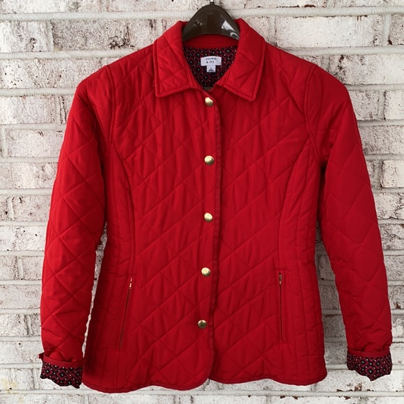 Crown & Ivy Women's Red Button Up Coat Size Small - Picture 2 of 4